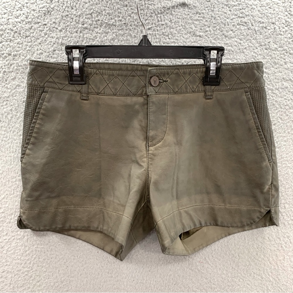 Pilcro and the Letterpress Anthropologie Quilted Vegan Leather Shorts Size 26